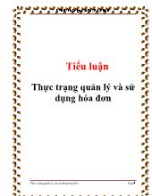 Tiểu luận Thực trạng quản lý và sử dụng hóa đơn