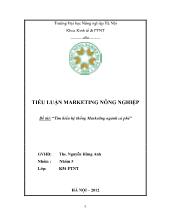 Tiểu luận Tìm hiểu hệ thống Marketing ngành cà phê