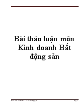 Bài thảo luận môn Kinh doanh Bất động sản
