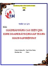 Đề tài Giải pháp nâng cao hiệu quả kinh doanh bất động sản trong giai đoạn hiện nay