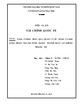 Đề tài Tăng cường hiệu quả quản lý và sử dụng và hoàn trả nợ nước ngoài tránh nguy cơ khủng hoảng nợ