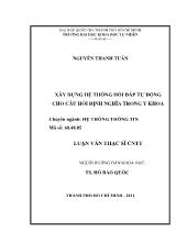 Đề tài Xây dựng hệ thống hỏi đáp tự động cho câu hỏi định nghĩa trong y khoa