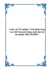 Giải pháp nâng cao chất lượng tín dụng ngắn hạn tại chi nhánh Ngân hàng Công thươngII-Hai Bà Trưng