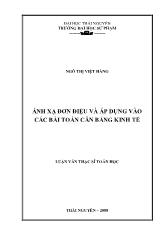 Luận văn Ánh xạ đơn điệu và áp dụng vào các bài toán cân bằng kinh tế