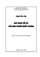 Luận văn Bài toán tối ưu với hàm thuần nhất dương