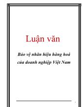 Luận văn Bảo vệ nhãn hiệu hàng hoá của doanh nghiệp Việt Nam