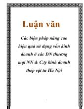 Luận văn Các biện pháp nâng cao hiệu quả sử dụng vốn kinh doanh ở các Doanh nghiệp thương mại Nhà nước & Công ty kinh doanh thép vật tư Hà Nội