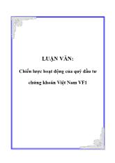 Luận văn Chiến lược hoạt động của quỹ đầu tư chứng khoán Việt Nam VF1