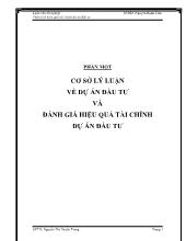 Luận văn Cơ sở lý luận về dự án đầu tư và đánh giá hiệu quả tài chính dự án đầu tư