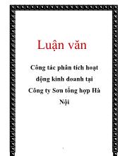 Luận văn Công tác phân tích hoạt động kinh doanh tại Công ty Sơn tổng hợp Hà Nội
