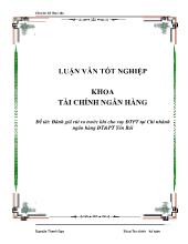 Luận văn Đánh giá rủi ro trước khi cho vay Đầu tư phát triển tại Chi nhánh ngân hàng Đầu tư và phát triển Yên Bái