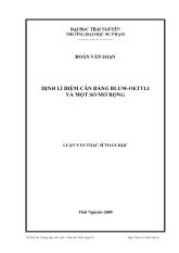 Luận văn Định lí điểm cân bằng blum-Oettli và một số mở rộng