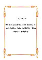 Luận văn Đổi mới quản lý tài chính đáp ứng mô hình Đại học Quốc gia Hà Nội - Thực trạng và giải pháp
