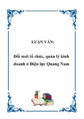 Luận văn Đổi mới tổ chức, quản lý kinh doanh ở Điện lực Quảng Nam