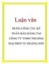 Luận văn Dung công tác kế toán bán hàng tại công ty TNHH thương mại điện tử Hoàng Sơn