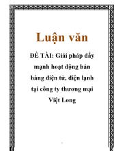Luận văn Giải pháp đẩy mạnh hoạt động bán hàng điện tử, điện lạnh tại công ty thương mại Việt Long
