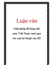 Luận văn Giải pháp đề hàng dệt may Việt Nam vượt qua rào cản kỹ thuật của EU