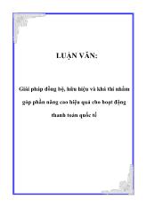 Luận văn Giải pháp đồng bộ, hữu hiệu và khả thi nhằm góp phần nâng cao hiệu quả cho hoạt động thanh toán quốc tế