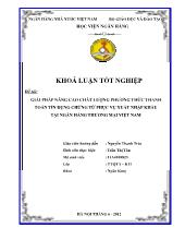 Luận văn Giải pháp nâng cao chất lượng phương thức thanh toán tín dụng chứng từ phục vụ xuất nhập khẩu tại ngân hàng thương mại Việt Nam
