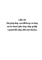 Luận văn Giải pháp nâng cao chất lượng tín dụng tại chi nhánh ngân hàng nông nghiệp và phát triển nông thôn tỉnh Hà Nam
