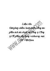 Luận văn Giải pháp nhằm hoàn thiện công tác phân tích tài chính tại Công ty Công ty Cổ phần xây dựng và thương mại HT Việt Nam