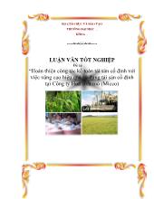 Luận văn Hoàn thiện công tác kế toán tài sản cố định với việc nâng cao hiệu quả sử dụng tài sản cố định tại Công ty Hoá chất mỏ (Micco)