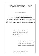 Luận văn Khảo sát thành phần hóa học của cây ngâu rất thơm ( Aglaia adoratissima BI. ) và vỏ cây dứa Delpy ( Garcinia delpyana Pierre)