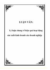 Luận văn Lý luận chung về hiệu quả hoạt động sản xuất kinh doanh của doanh nghiệp