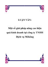 Luận văn Một số giải pháp nâng cao hiệu quả kinh doanh tại công ty TNHH Dịch vụ Mêkông
