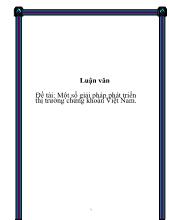 Luận văn Một số giải pháp phát triển thị trường chứng khoán Việt Nam