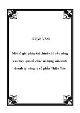 Luận văn Một số giải pháp tài chính chủ yếu nâng cao hiệu quả tổ chức sử dụng vốn kinh doanh tại công ty cổ phần Thiên Tân