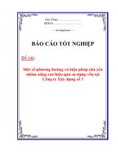 Luận văn Một số phương hướng và biện pháp chủ yếu nhằm nâng cao hiệu quả sử dụng vốn tại Công ty Xây dựng số 3