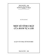 Luận văn Một số tính chất của hàm tựachất một số tính lồi của hàm tựa lồi