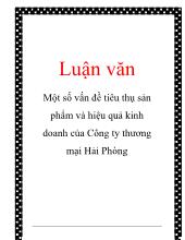 Luận văn Một số vấn đề tiêu thụ sản phẩm và hiệu quả kinh doanh của Công ty thương mại Hải Phòng