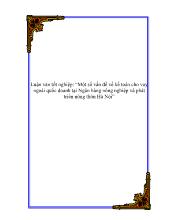 Luận văn Một số vấn đề về kế toán cho vay ngoài quốc doanh tại Ngân hàng nông nghiệp và phát triển nông thôn Hà Nội