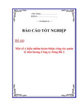 Luận văn Một sốý kiến nhằm hoàn thiện công tác quản lý tiến lương Công ty Sông Đà 2