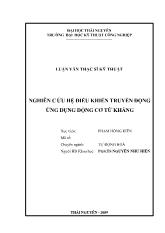 Luận văn Nghiên c ứu hệ điều khiển truyền động ứng dụng động cơ từ kháng