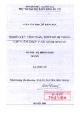 Luận văn Nghiên cứu tính toán, thiết kế hệ thống cáp ngầm 220kV vượt kênh đình Vũ