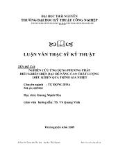 Luận văn Nghiên cứu ứng dụng phương pháp điều khiển hiện đại để nâng cao chất lượng điều khiển quá trình gia nhiệt