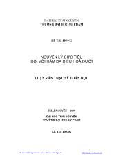 Luận văn Nguyên lý cực tiểu đối với hàm đa điều hoà dưới