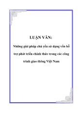 Luận văn Những giải pháp chủ yếu sử dụng vốn hỗ trợ phát triển chính thức trong các công trình giao thông Việt Nam