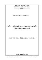 Luận văn Phân phối giá trị của hàm nguyên và đạo hàm của nó