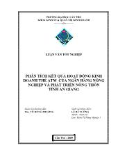 Luận văn Phân tích kết quả hoạt động kinh doanh thẻ atm của ngân hàng nông nghiệp và phát triển nông thôn tỉnh An Giang
