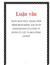 Luận văn Phân tích thực trạng tình hình hoạt động sản xuất kinh doanh của công ty dụng cụ cắt và đo lường cơ khí