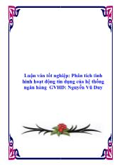 Luận văn Phân tích tình hình hoạt động tín dụng của hệ thống ngân hàng