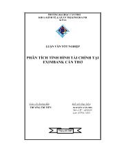 Luận văn Phân tích tình hình tài chính tại Eximbank Cần Thơ