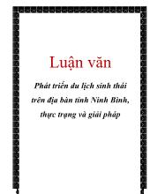 Luận văn Phát triển du lịch sinh thái trên địa bàn tỉnh Ninh Bình, thực trạng và giải pháp