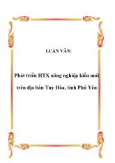 Luận văn Phát triển Hợp tác xã nông nghiệp kiểu mới trên địa bàn Tuy Hòa, tỉnh Phú Yên