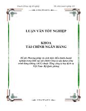 Luận văn Phương pháp và cách thức điều hành doanh nghiệp trong lĩnh vực tài chính Công ty xây dựng công trình hàng không (ACC) thuộc Tổng công ty bay dịch vụ Việt Nam- Bộ Quốc phòng