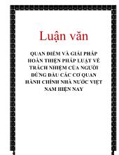 Luận văn Quan điểm và giải pháp hoàn thiện pháp luật về trách nhiệm của người đứng đầu các cơ quan hành chính nhà nước Việt Nam hiện nay